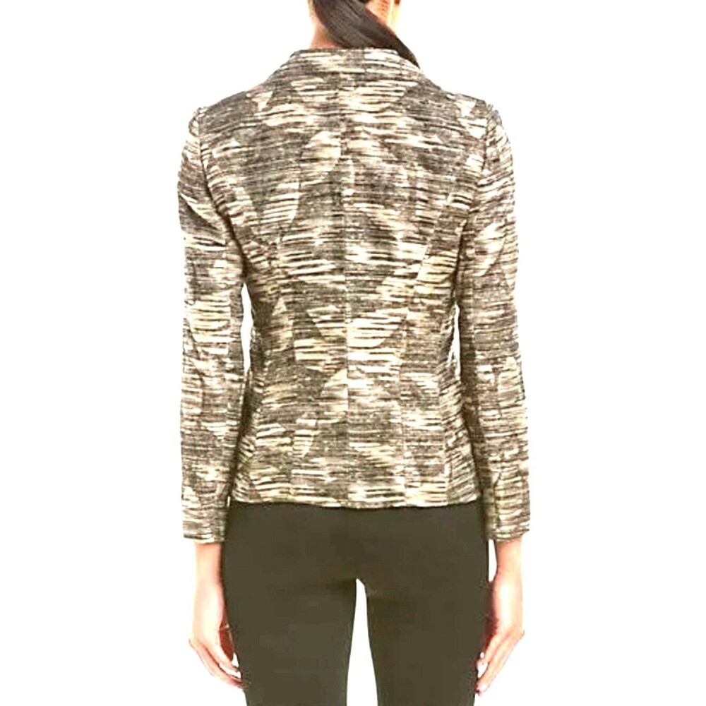 LAFAYETTE 148 New York Women's Tan Black Marled Blazer Jacket Sz 4 Linen Blend - Picture 6 of 9